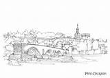 Avignon Pont sketch template