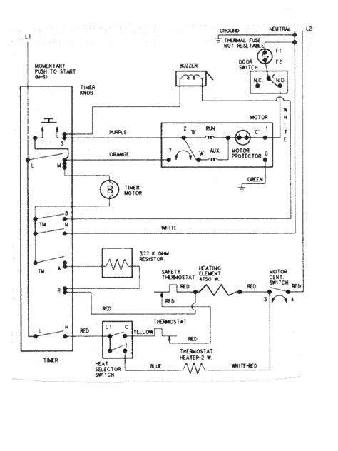 wiring diagram  maytag centennial dryer