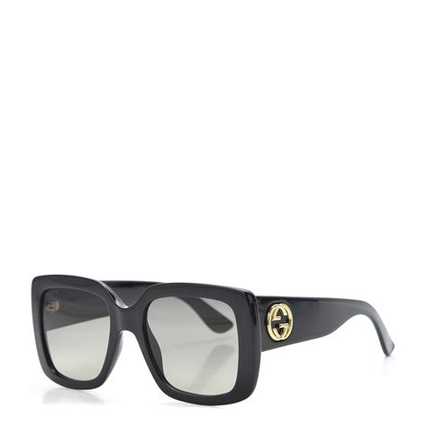 gucci acetate square frame sunglasses gg0141s black 579866