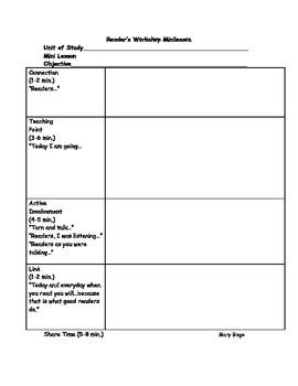 mini lesson lesson planning template  coaching tools