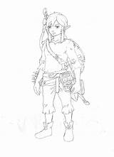 Zelda Link Legend Sketch Breath Wild Drawing Sketches Drawings Getdrawings Choose Board Paintingvalley sketch template