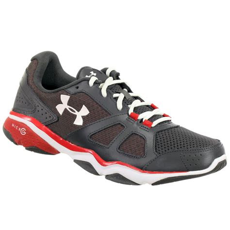 armour mens athletic shoes micro  strive  grey redwhite