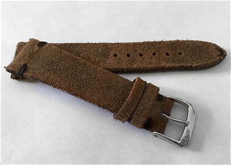 22mm Rios1931 Rough Brown Vintage Leather Watch Strap With