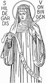 Hildegard Bingen Von Saint 1098 Clipart 1179 Her Clipground Light People sketch template