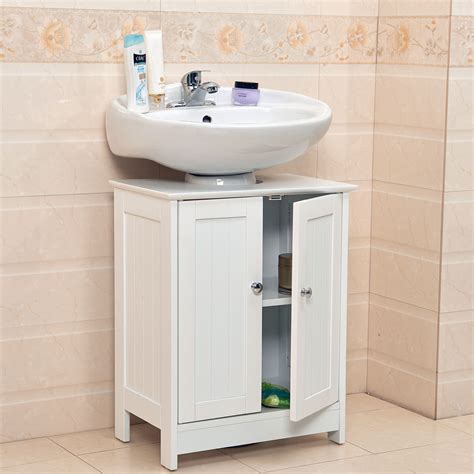 undersink bathroom cabinet cupboard vanity unit  sink basin storage wood ebay