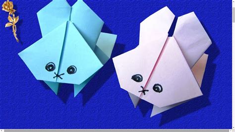 origami lapin sauteur tres amusant youtube origami facile