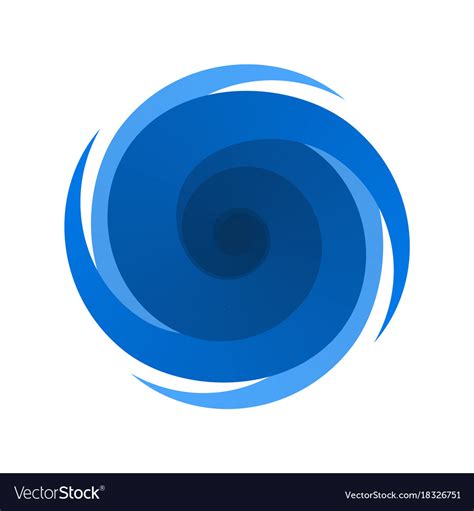 Blue Symbol Sign Of A Storm Hurricane Royalty Free Vector