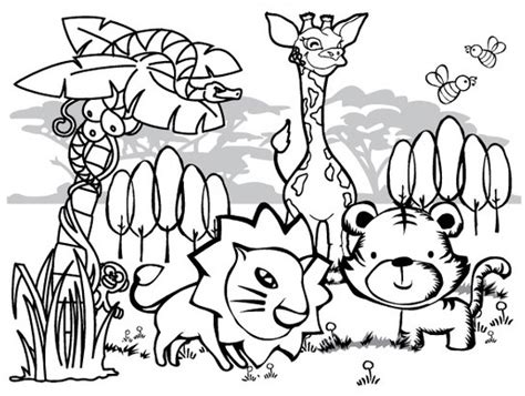 jungle coloring pages  coloringkidsorg