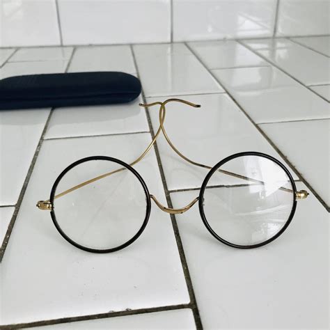 Antique Granny Glasses Eyewear Black Color Bakelite Rims Wire Bows