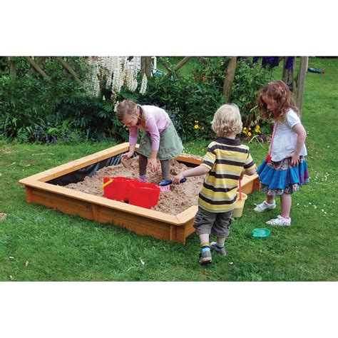large wooden sandbox  early years resources uk