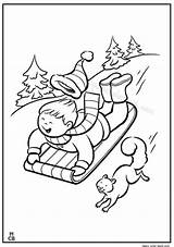Coloring Sled Sledding Pages Snow Printable Getcolorings Kid Color Winter sketch template