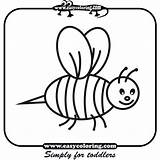 Animals Coloring Bee Easy Print Simple sketch template