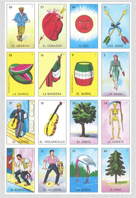 printable individual loteria cards printable word searches