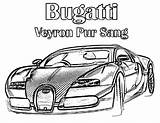 Coloring Bugatti Pages Car Awesome Veyron Pur Sang Color sketch template