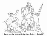 David Saul Coloring King Goliath Battle Jonathan Story Won Pages Color Netart Printable Getcolorings sketch template