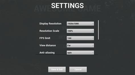 customizable settings menu main menu  pause game menu  included