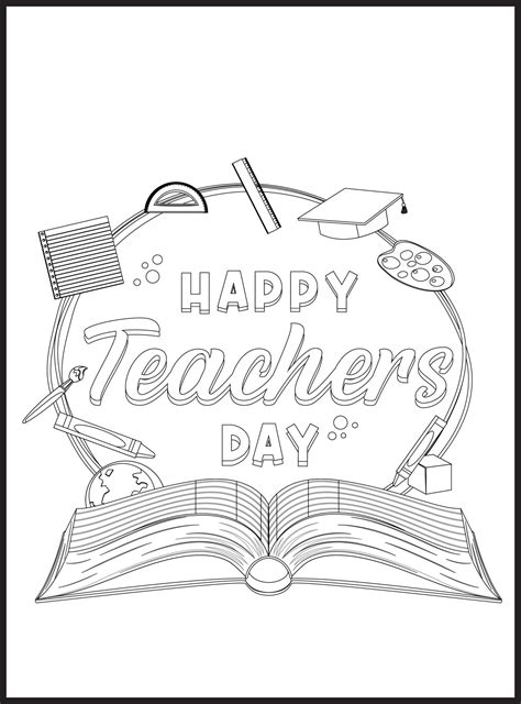 teachers day coloring pages  vector art  vecteezy