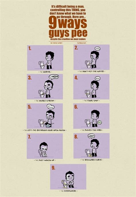 9 Ways Guys Pee Men Peeing Guys Funny