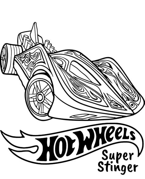 hot wheels picture  print stinger topcoloringpagesnet