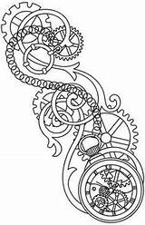 Coloring Gears Punk Pirate Cogs Malvorlagen Clocks Bicycle Schablonen Zentangle Fanta Grafiken Glyphen Designlooter sketch template