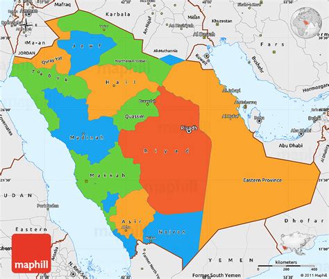 political simple map  saudi arabia single color  borders