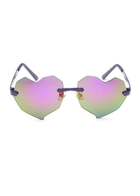 Purple Jagged Heart Sunglasses Attitude Clothing