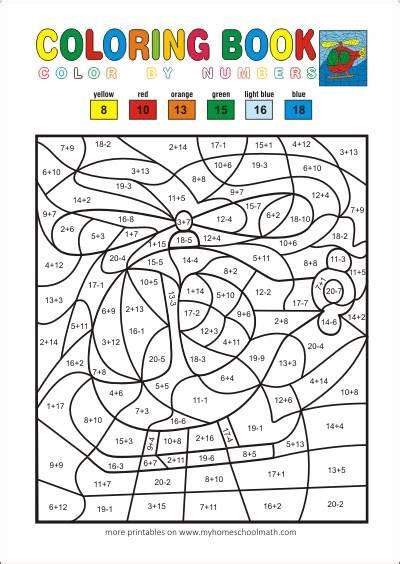color  number math worksheets  coloring pages