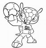 Coloring Pages Fifa Soccer Tatu Brazil Bola Cup Fuleco Wk Printable Print Colouring sketch template