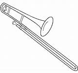 Trombone Colorir Instrumentos Viento Trombón Strumenti Fiato Trombon Stampare Imprimir Acolore sketch template
