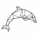 Dolphin Polygonal Geometrische Delfines Poligonal Poligonales Polygon Golfinho Vexels Eenvoudig Tiere Saltando Salto Tekeningen Geometrie Plotter Delfín Grafisch Tatoo Potloodtekeningen sketch template