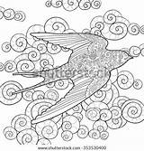 Antistress Doodle Swallow Drawn Coloring Vector Hand Happy Adult Details High Shutterstock Footage Vectors Illustrations Music Search sketch template