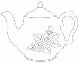 Teapot Vintage Drawing Coloring Tea Digital Template Stamps Pot Set Pages Teacup Templates Birdscards Stamp Printable Cup Embroidery Book Patterns sketch template