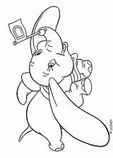 Dumbo Coloring Elephant Pages Disney Colouring Hellokids sketch template