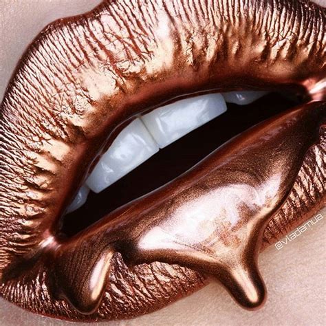 Molten Rose Gold Lips Gold Lips Rose Gold Aesthetic