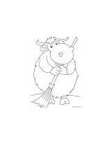 Yak Coloring Sweeping Washing Clothes sketch template