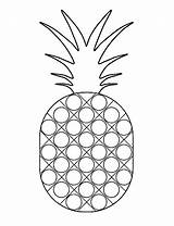 Pineapples Dotted Colornimbus Coloringfolder sketch template
