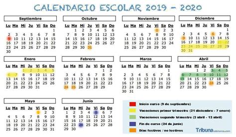 calendario escolar fechas de inicio final de