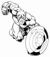 Marvel Coloring Pages Captain Kids America sketch template