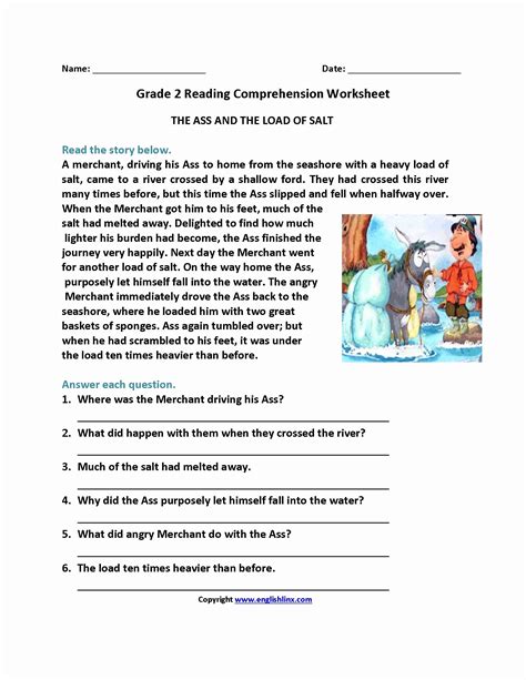 grade reading comprehension worksheets multiple choice  times