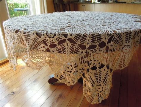 vintage crochet tablecloth table cloth elegant tablecloth crochet