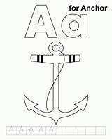 Anchor Coloring Practice Handwriting Pages Library Clipart Line Popular sketch template
