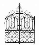 Gate Gates Iron Clipart Wrought Garden Lattice Designs Metal Decorative Cemetery Forged Drawing Clip Vector Background Fence House Isolated Stock sketch template