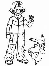 Ketchum Pikachu Pokemon Journey Coloringsky Xy sketch template