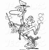 Unicycle Entertainer Toonaday Comptons sketch template