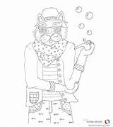 Coloring Pages Hipster Animal Cartoon Kids Printable sketch template