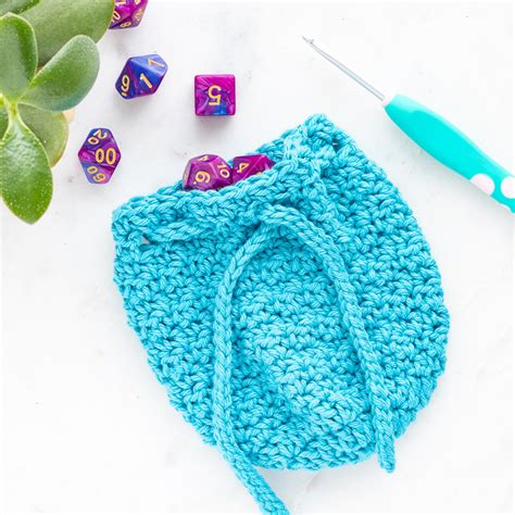 drawstring dice bag crochet pattern  easy   craft