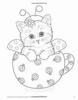 Coloring Pages Kittens Cat Adult Teacup Book Kitten Books Cute Animal Colouring Amazon Adorable Color Cats Flower Sheets Harai Kayomi sketch template