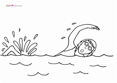 boy swimming coloring page page   ages coloring home