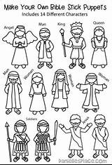 Bible Crafts School Activities Story Puppet Kids Puppets Stick Sunday Lessons Children Preschool Printable Craft Paper Toddler Character Coloring Characters sketch template