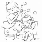 Bathing Child Para Coloring Pages Her Colorear sketch template